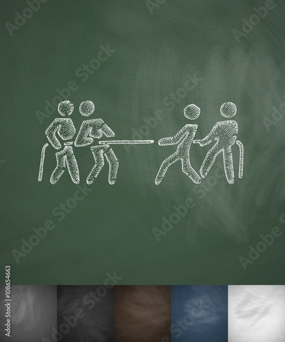 tug of war icon. Hand drawn vector illustration