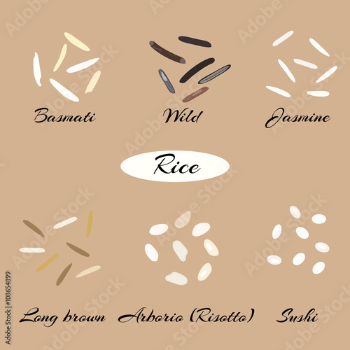 Different types of rice.