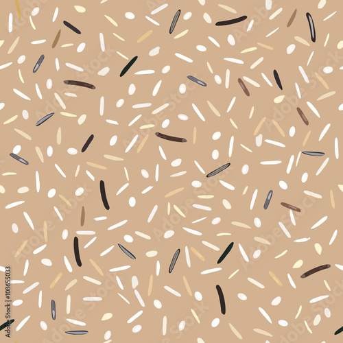 Seamless pattern different types of rice.