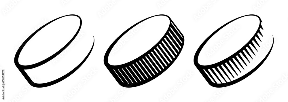 Fototapeta premium Hockey pucks icons