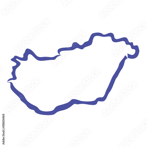 Carte Hongrie, contours