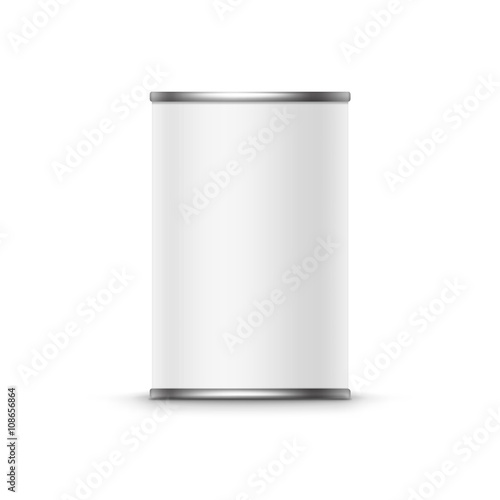 Tin box can packaging container isolated vector illustration on white