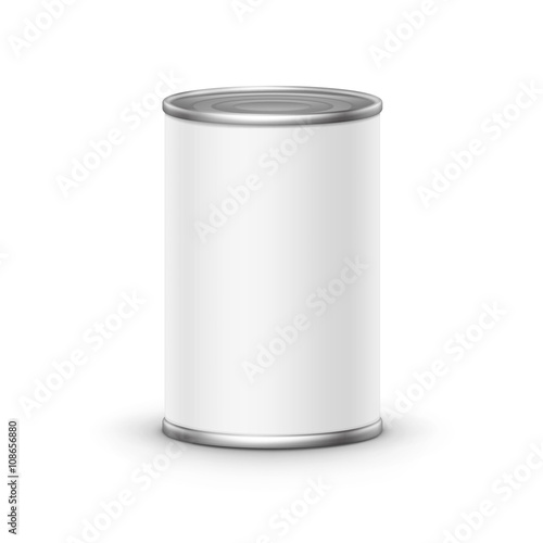 Tin box can packaging container isolated vector illustration on white