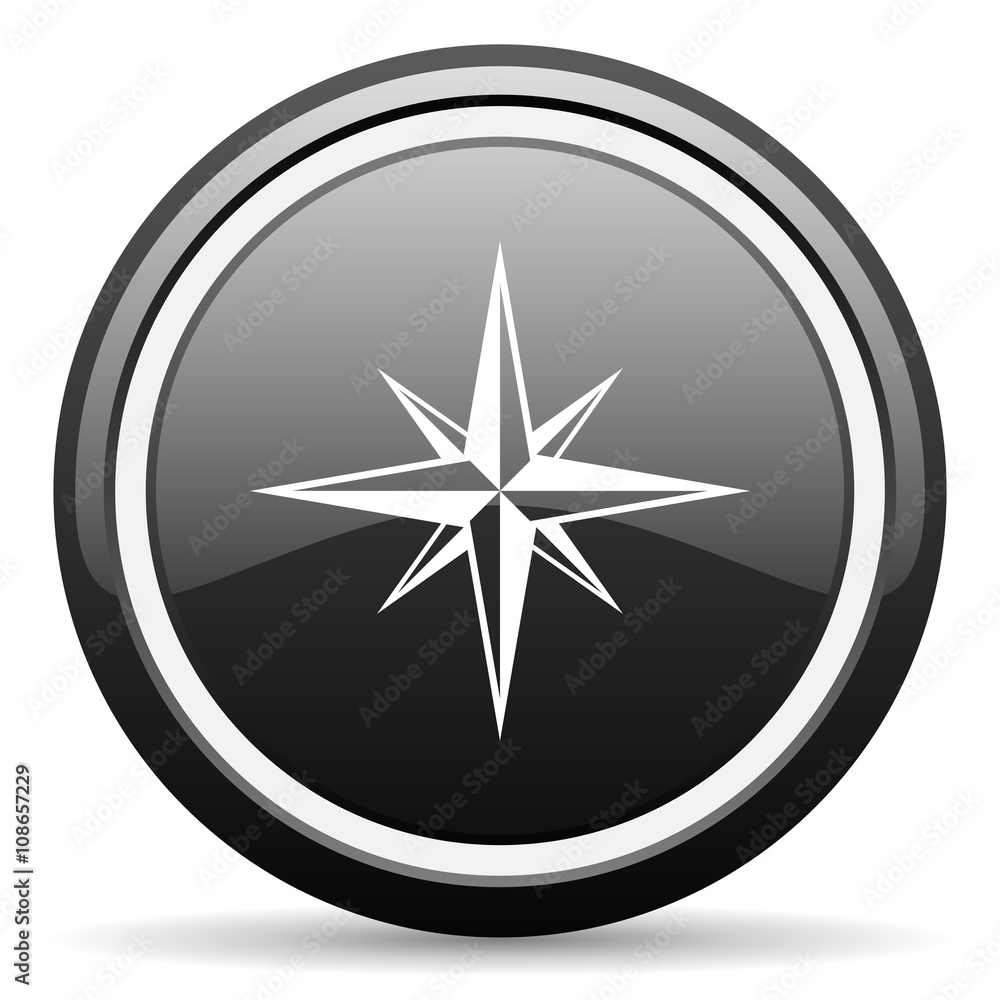 compass black circle glossy web icon compass black circle glossy web icon