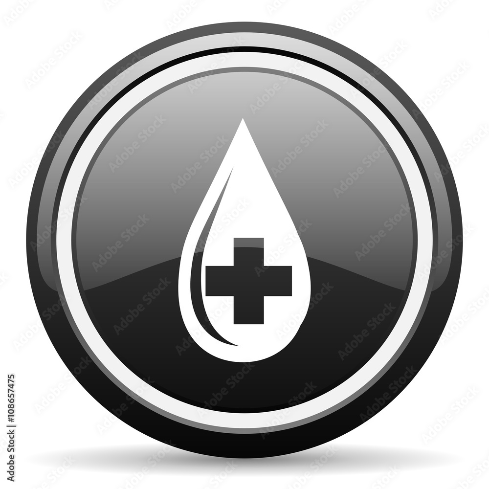 Obraz premium blood black circle glossy web icon