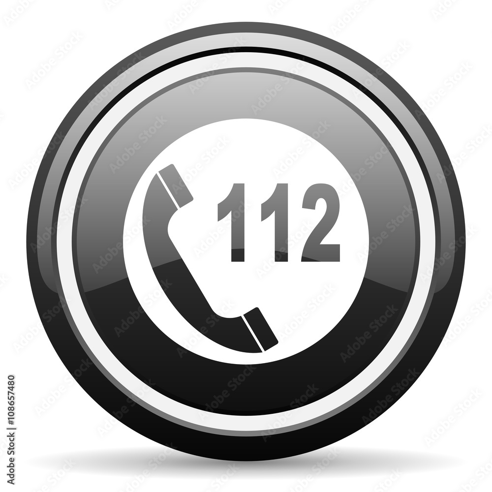 emergency call black circle glossy web icon emergency call black circle glossy web icon