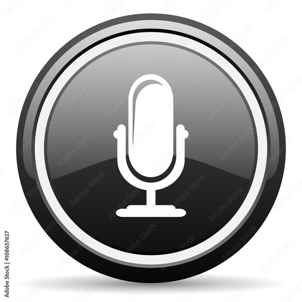 microphone black circle glossy web icon microphone black circle glossy web icon