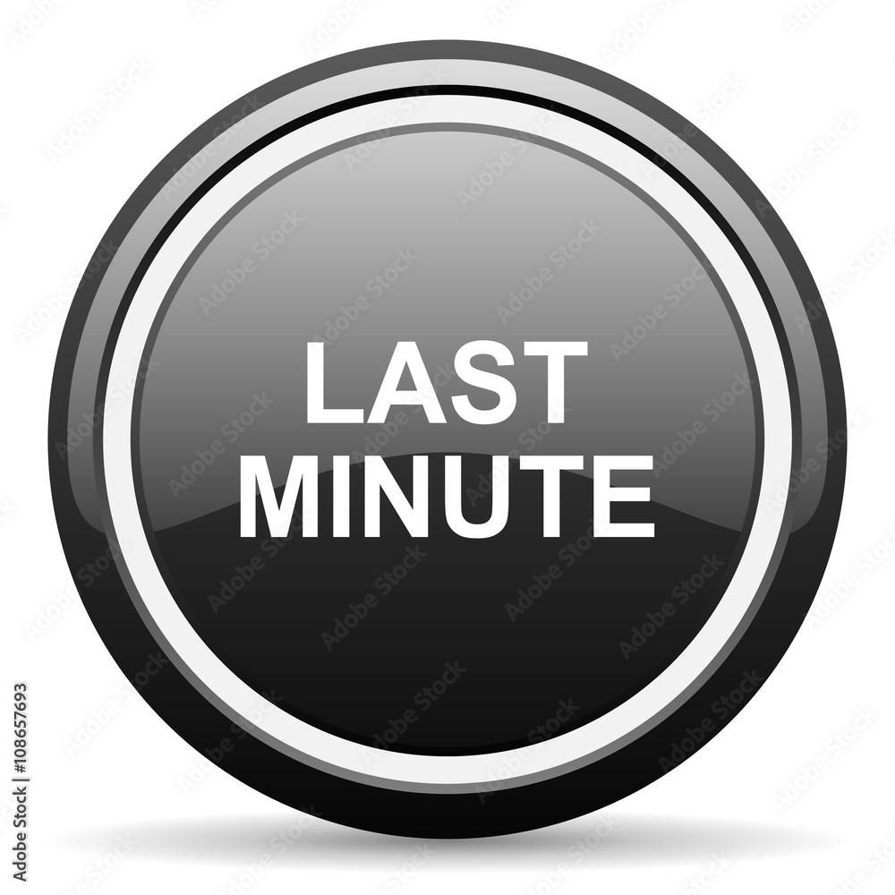 last minute black circle glossy web icon last minute black circle glossy web icon