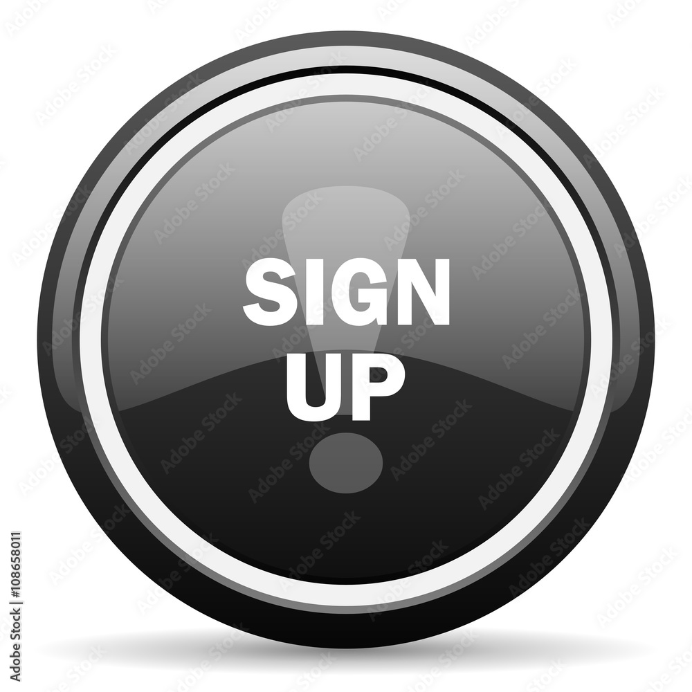 sign up black circle glossy web icon sign up black circle glossy web icon