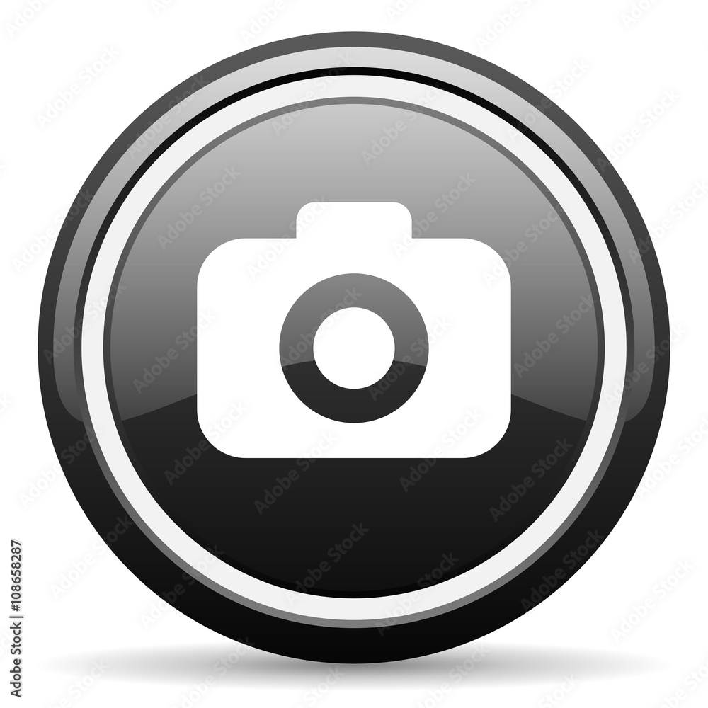 photo camera black circle glossy web icon photo camera black circle glossy web icon