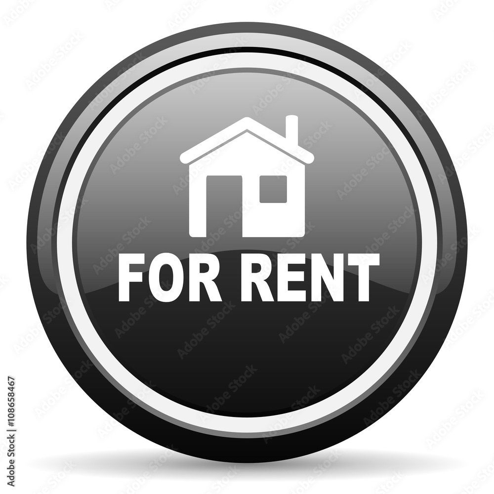 for rent black circle glossy web icon for rent black circle glossy web icon