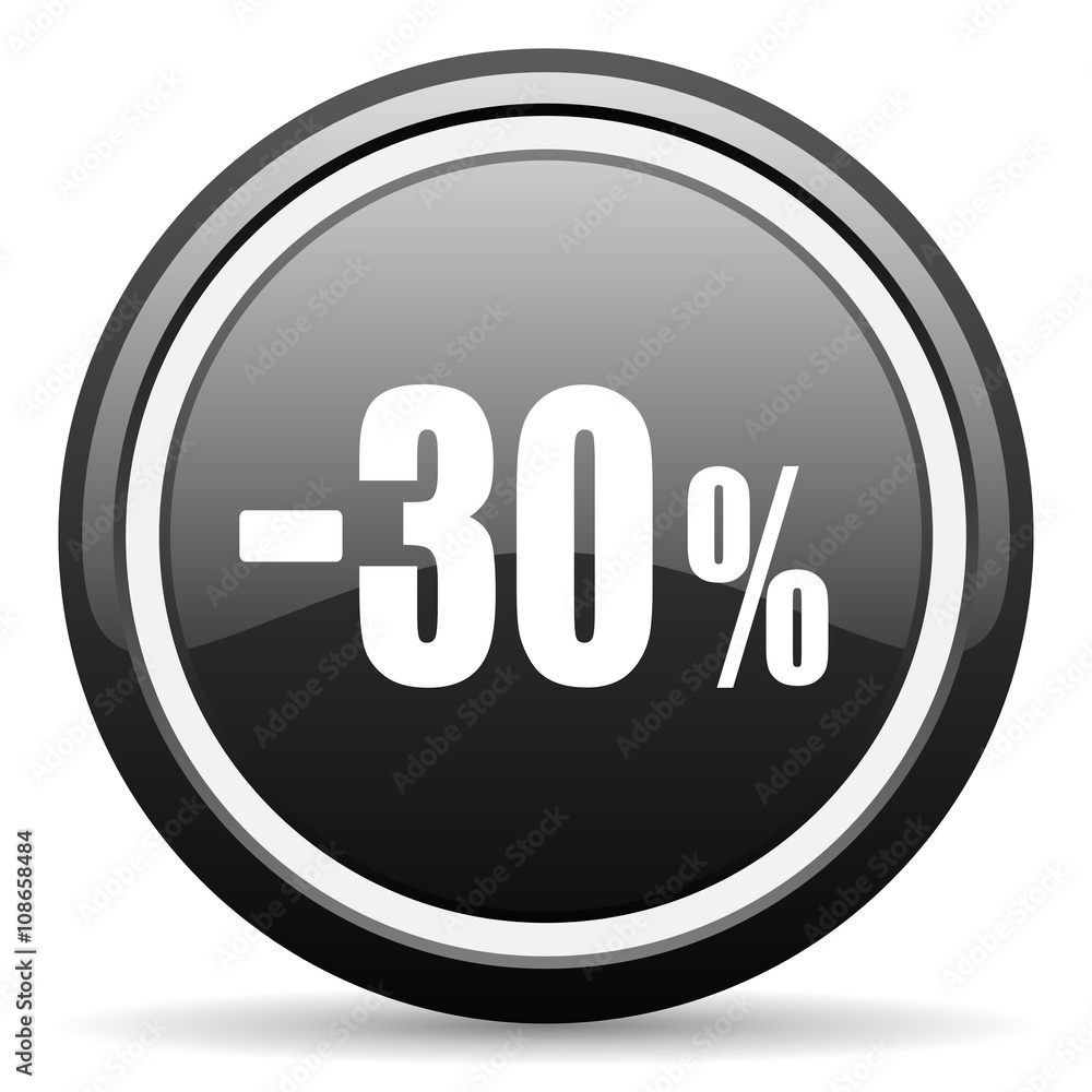 30 percent sale retail black circle glossy web icon 30 percent sale retail black circle glossy web icon
