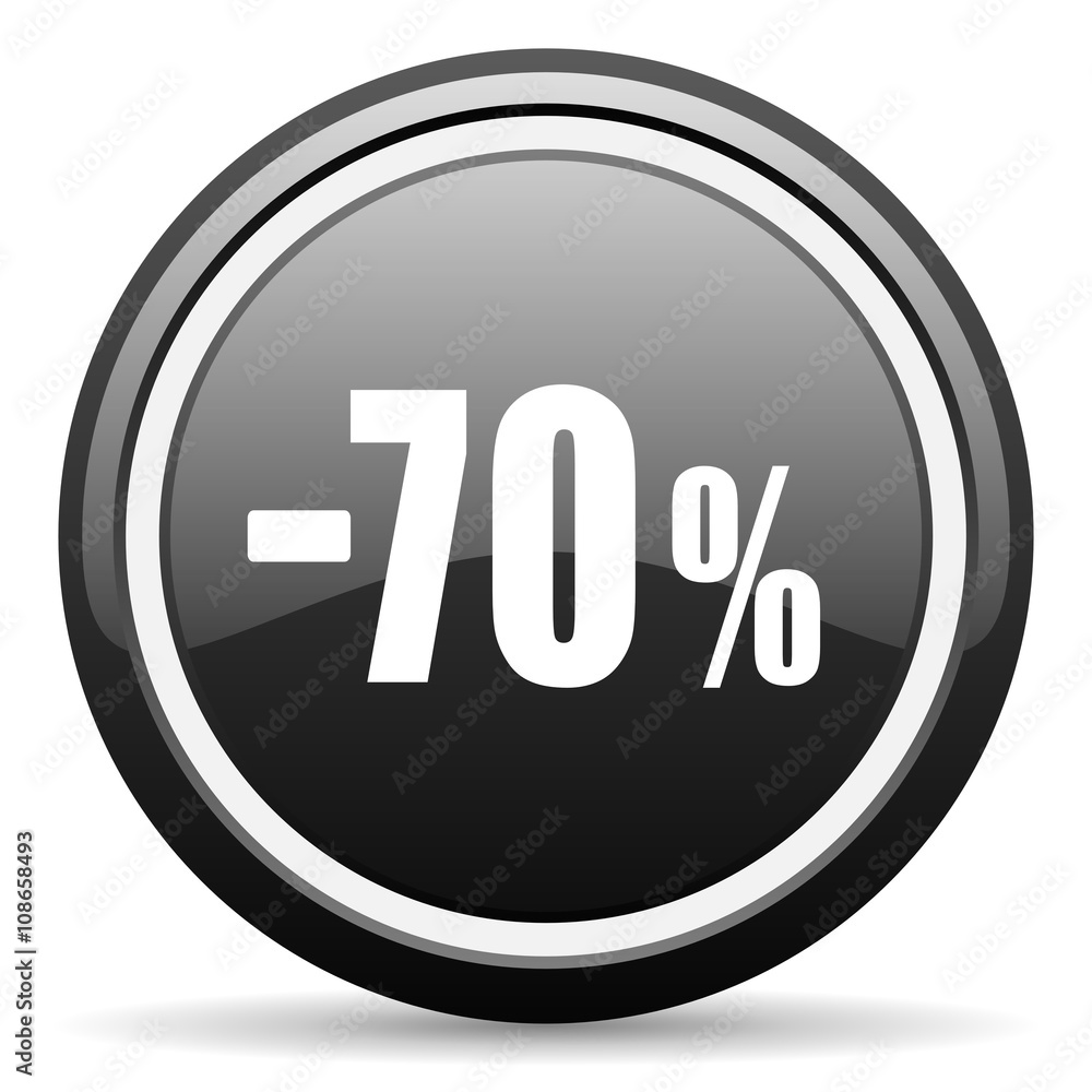 70 percent sale retail black circle glossy web icon 70 percent sale retail black circle glossy web icon