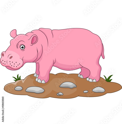 Cute hippo cartoon