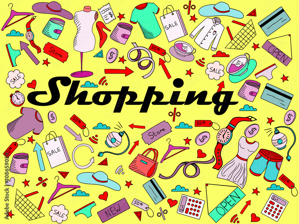 Shopping vector illustration Shopping vector illustration