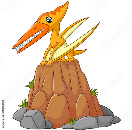 Cartoon funny pterodactyl