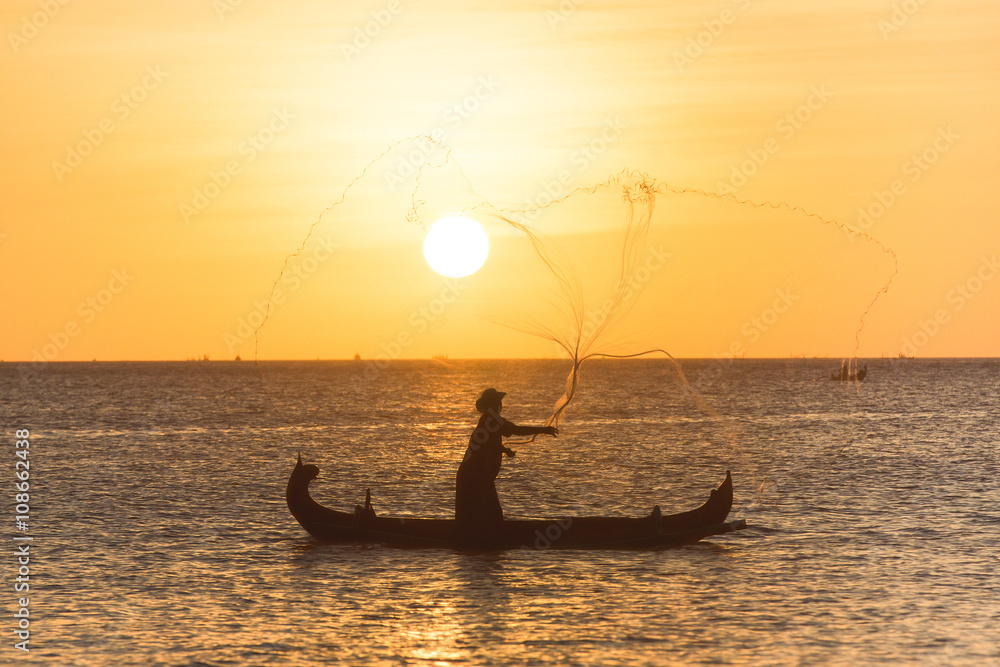 Fototapeta premium Fisherman with net