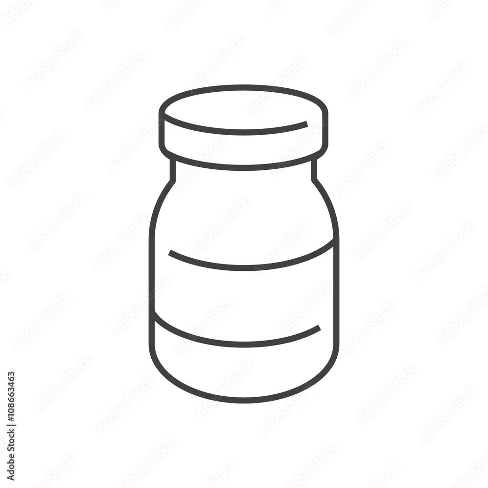 line icons Medical Pharmacist, medicine bottles icon