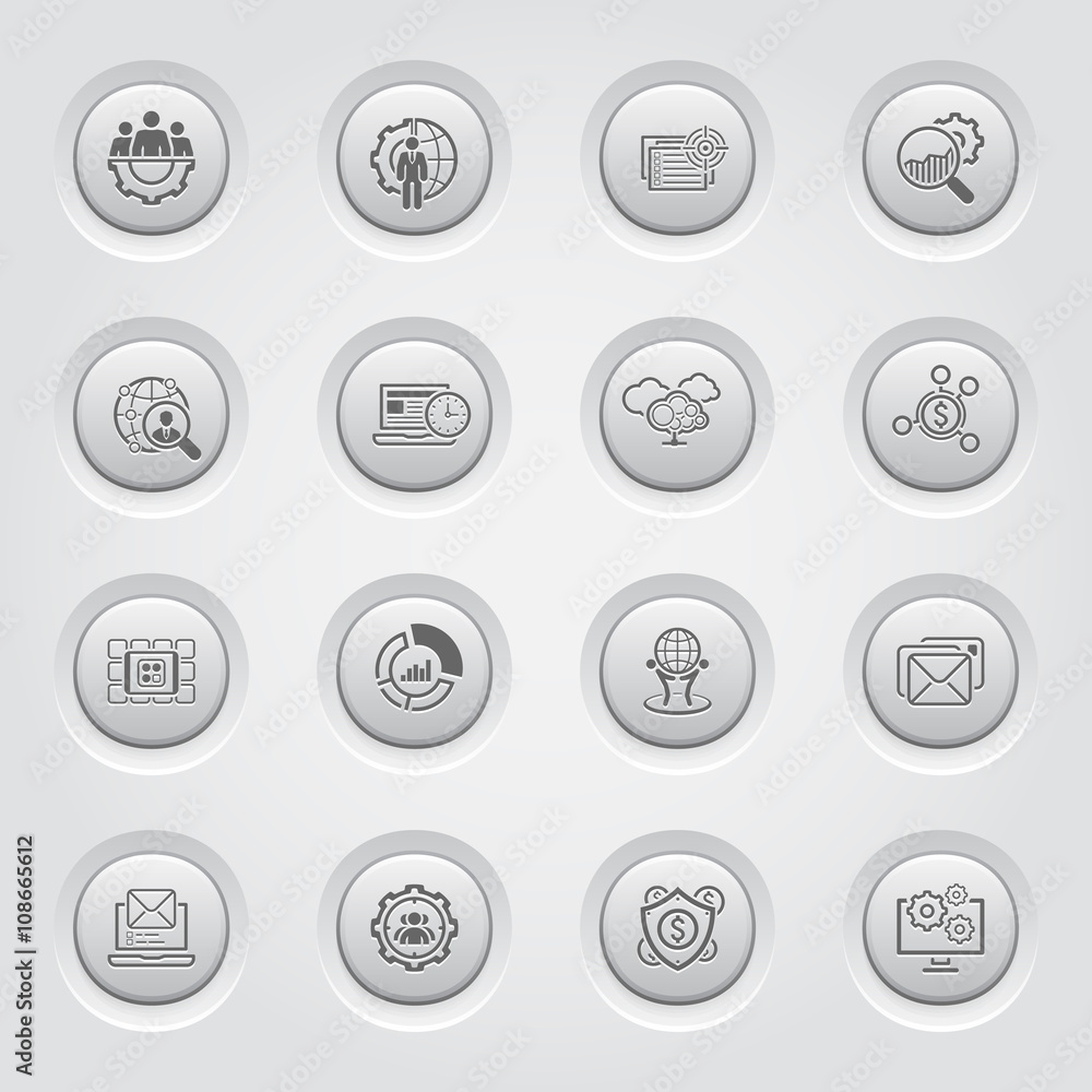 Flat Design Business Icons Set. Flat Design Business Icons Set.
