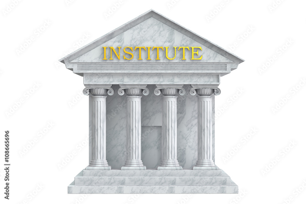 Fototapeta premium Institute building with columns, 3D rendering