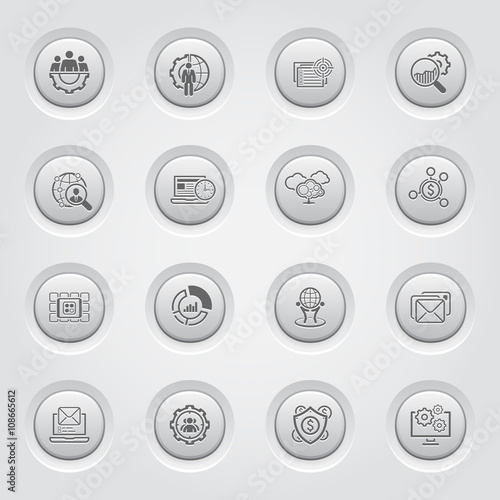 Flat Design Business Icons Set.