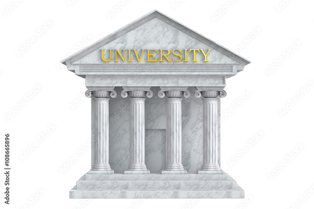 Obraz premium University building with columns, 3D rendering
