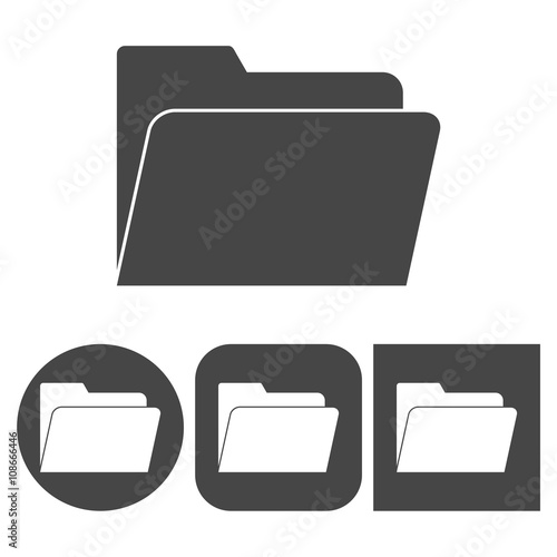 File, folder icon - vector icons set