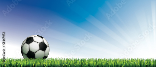 BALLON DE FOOT PELOUSE CIEL BLEU