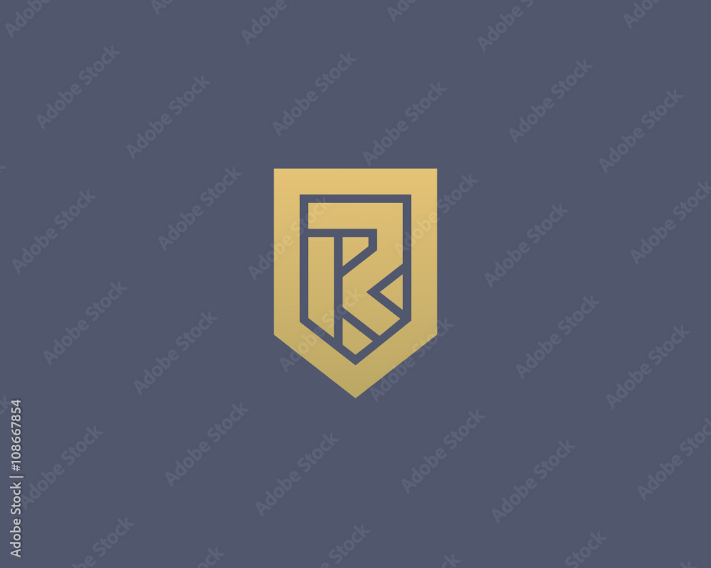 Abstract letter R shield logo design template. Premium nominal monogram business sign. Universal foundation vector icon. Abstract letter R shield logo design template. Premium nominal monogram business sign. Universal foundation vector icon.