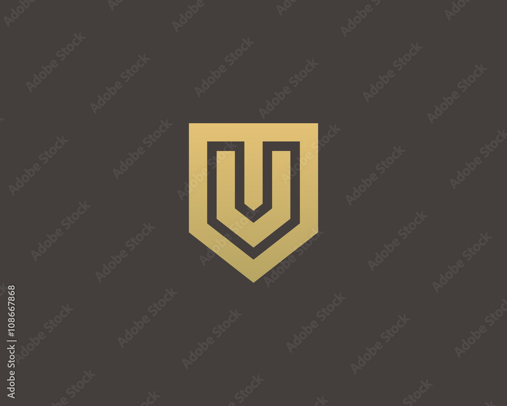 Abstract letter V shield logo design template. Premium nominal monogram business sign. Universal foundation vector icon. Abstract letter V shield logo design template. Premium nominal monogram business sign. Universal foundation vector icon.