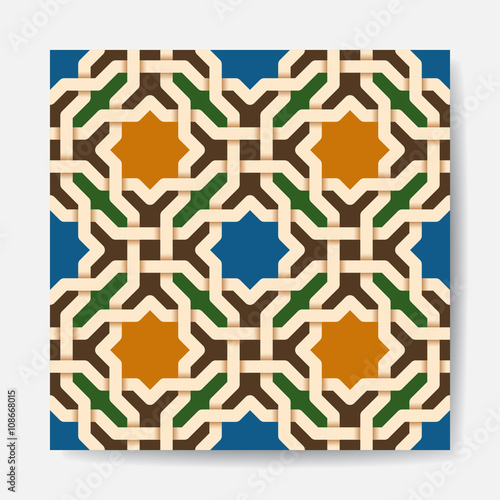 ancient аrabien seamless pattern. pattern generated in  computer. vector illustration