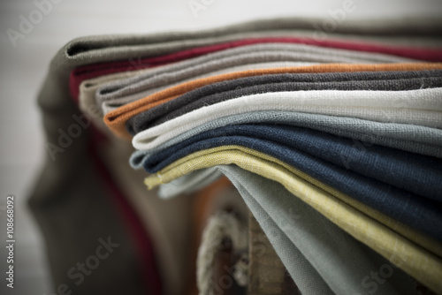 Closeup of a Pile of Folded Fabric