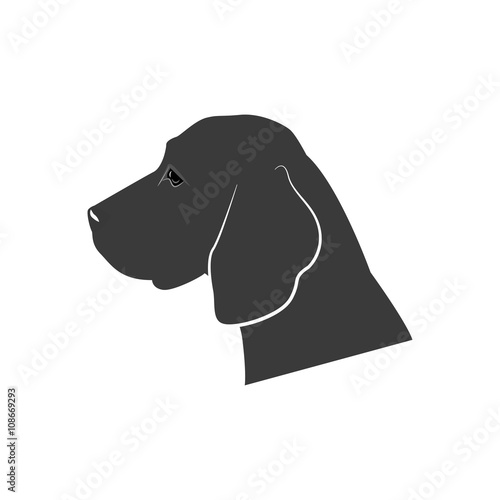 silhouette of the dog's head - beagle