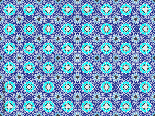 background ancient arabien blue  ornament. seamless pattern. pattern generated in  computer