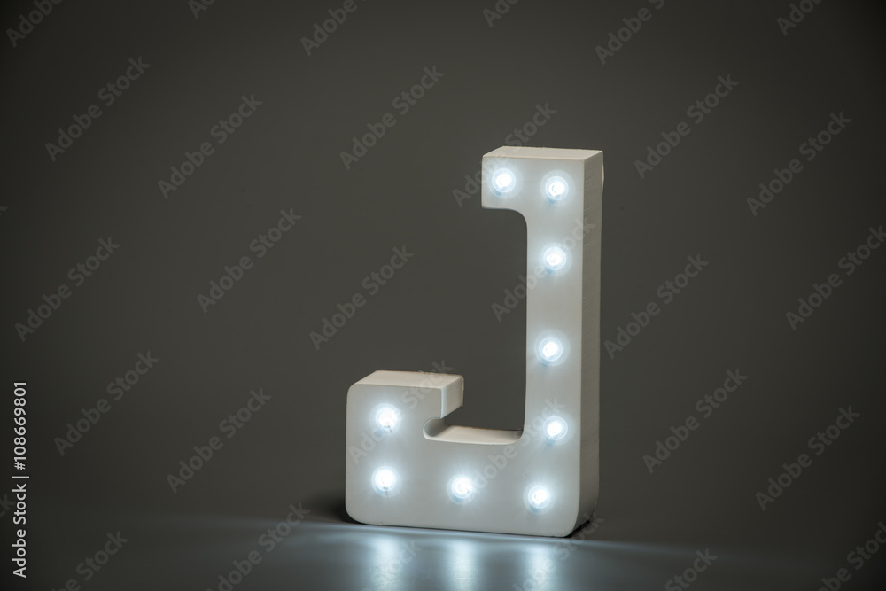 Decorative Letter J with Embedded LED Lights Decorative Letter J with Embedded LED Lights
