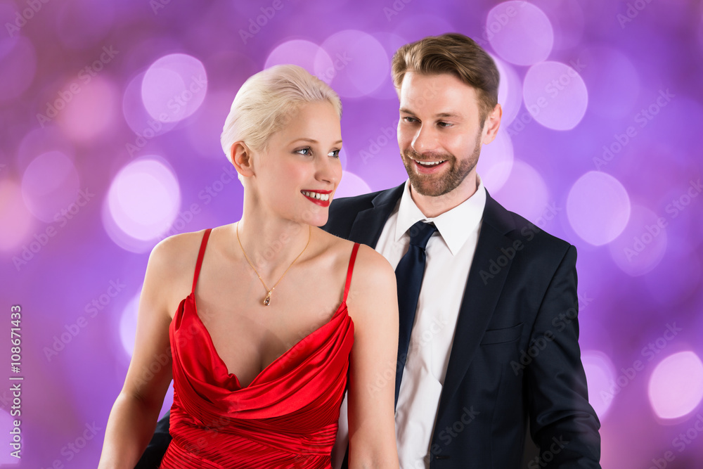 Young Couple On Bokeh Background Young Couple On Bokeh Background