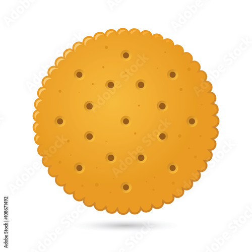 Round Biscuit Crackers Vector Illustration