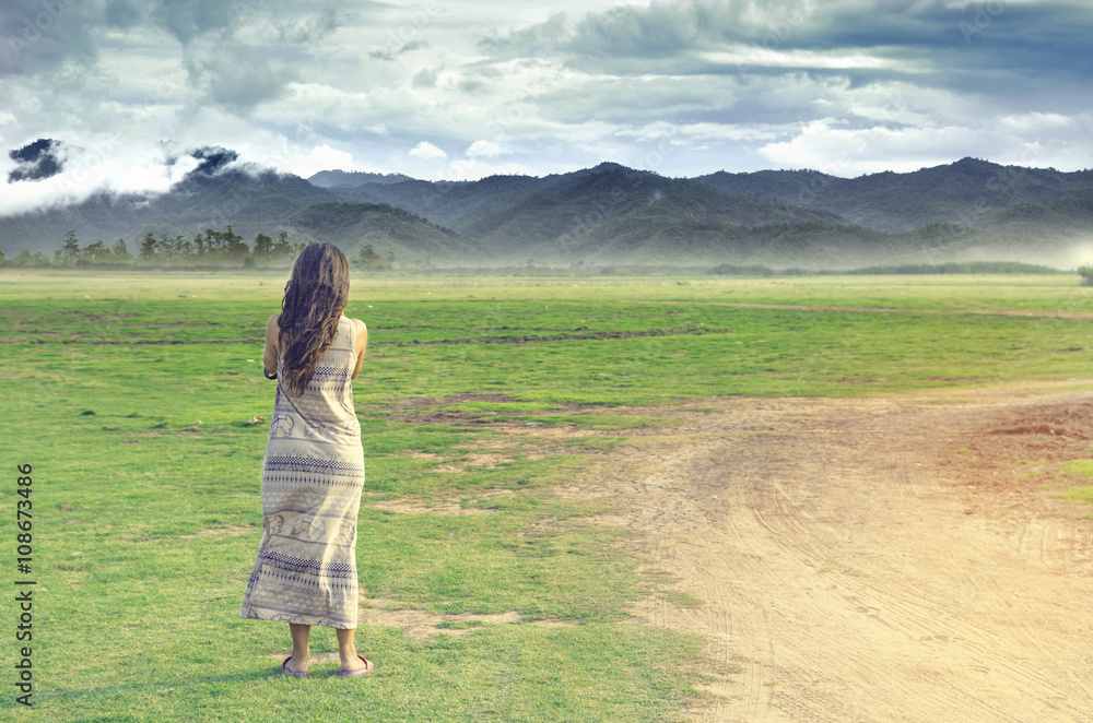 beautiful nature landscape with women photographer beautiful nature landscape with women photographer