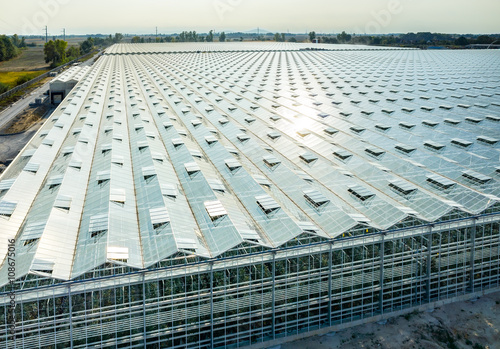 Aerial view on the greenhouse