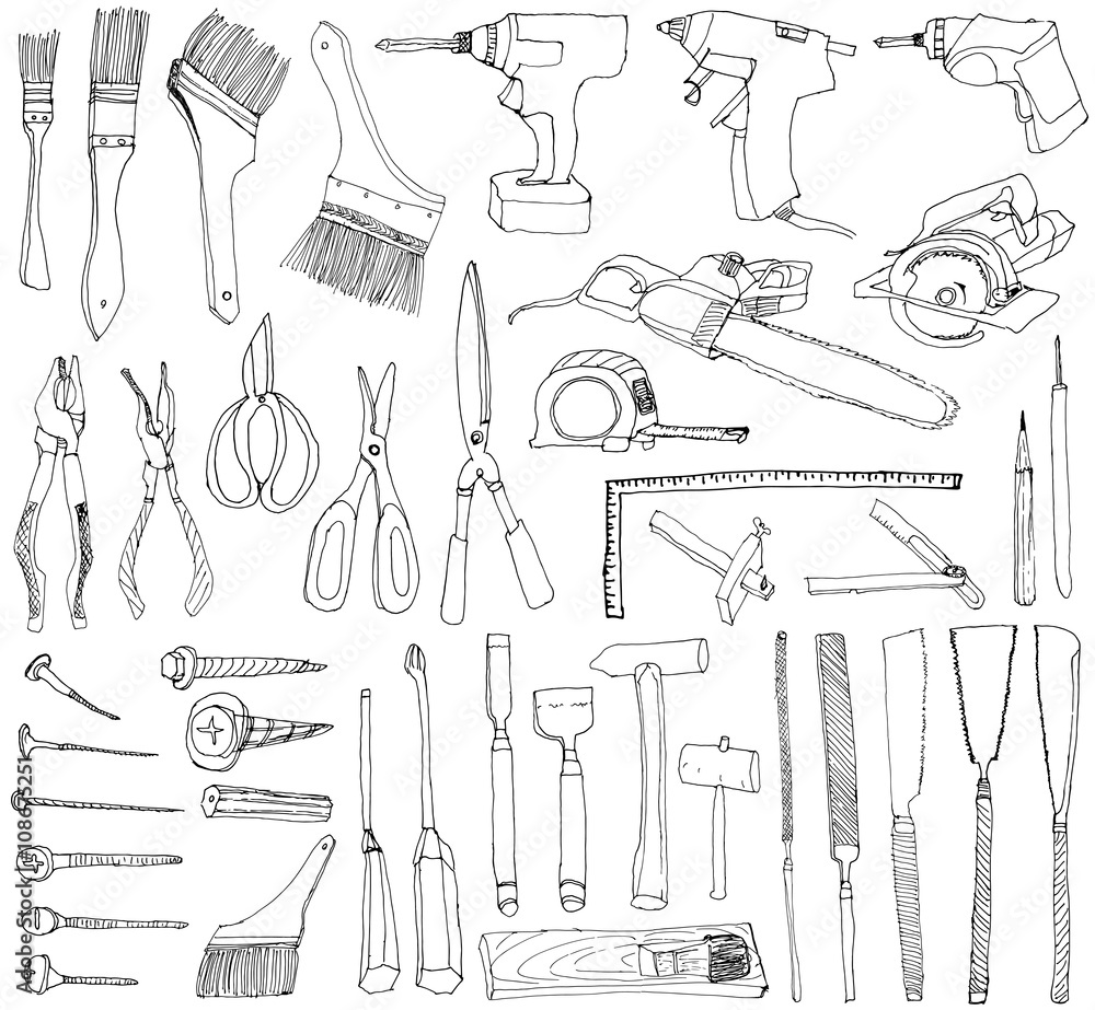 工具 Diy 日曜大工 手書きイラスト Stock Vector Adobe Stock 工具 Diy 日曜大工 手書きイラスト Stock Vector Adobe Stock