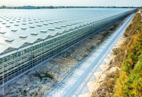 Aerial view on the greenhouse