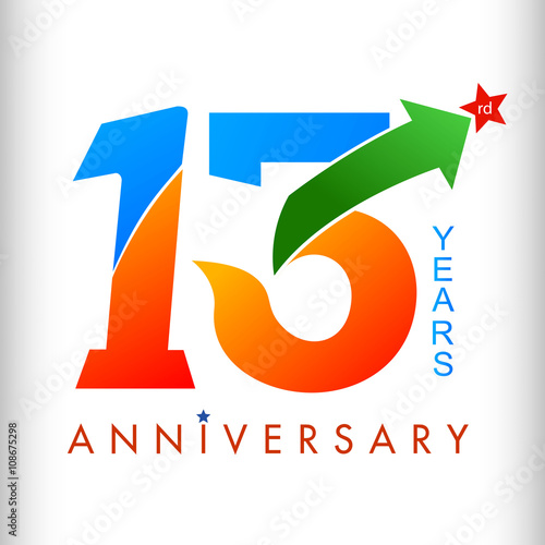 Template logo 13rd anniversary color with star, vector illustrator