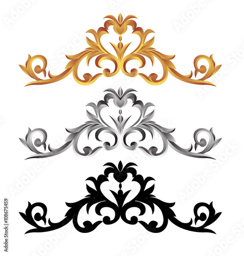 Design Elements Corners And Borders set for sticker cut and frame, line thai in temple and buddha tamplet,vector