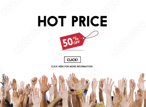 Canvas Print Hot Price Big Sale Deduction Advertisement Retail Concept