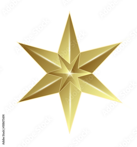 Vector illustration of gold star