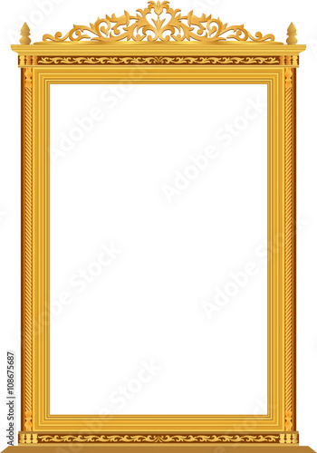 gold frame vector for text background