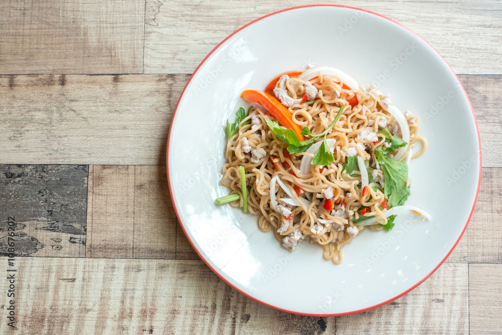 Instant noodle in spicy salad Instant noodle in spicy salad