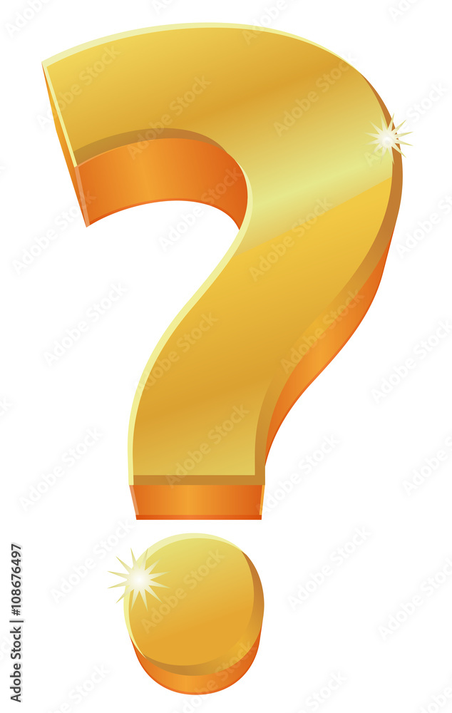 Gold 3D question mark vector image Gold 3D question mark vector image