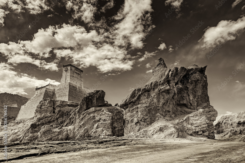 Ruins and Basgo Monastery, Leh, Ladakh, Jammu & Kashmir, India