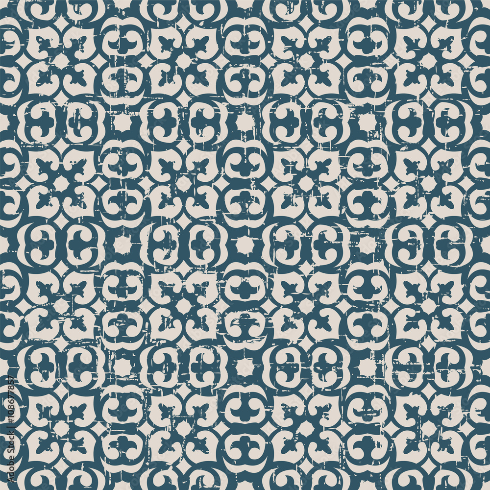 Seamless worn out antique background 220_round curve kaleidoscope